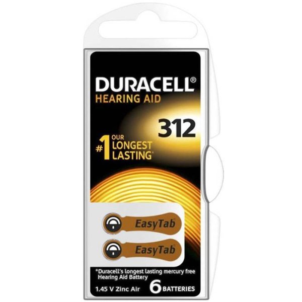 BATTERIA 1.45V ACUSTICA 312 - BLISTER 6 pz. EASY TAB HEARING AIR DURACELL