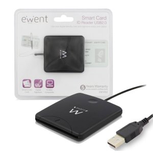 LETTORE ID SMART CARD USB 2.0 PER FIRMA DIGITALE, AUTENTICAZIONE E PROTEZIONE DEGLI ACCESSI COLORE NERO EWENT - ATTENZIONE...