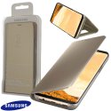 CUSTODIA ORIGINALE per SAMSUNG SM-G955 GALAXY S8 PLUS - CLEAR VIEW STANDING CON STAND E ACCESSO RAPIDO AL DISPOSITIVO ORO