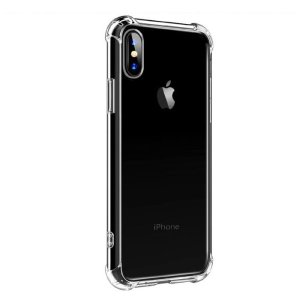 CUSTODIA per APPLE IPHONE X, IPHONE XS (5.8") IN GEL TPU SILICONE TRASPARENTE SLIM 0,5mm CON BORDI RINFORZATI ANTI SHOCK