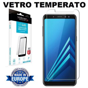 PELLICOLA per SAMSUNG GALAXY A8 (SM-A530), GALAXY A5 2018 - PROTEGGI DISPLAY IN VETRO TEMPERATO 9H 0,33mm MYSCREEN LITE BLISTER