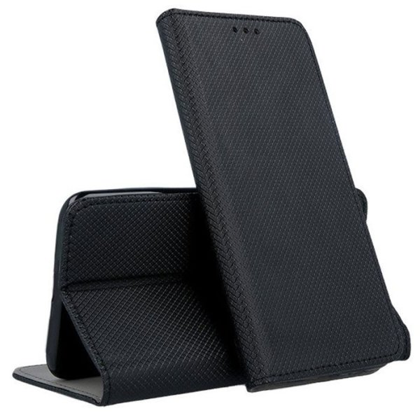 CUSTODIA per HUAWEI P SMART, ENJOY 7S - FLIP ORIZZONTALE con CHIUSURA MAGNETICA INVISIBILE, STAND ED INTERNO IN TPU NERO