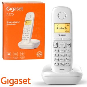 CORDLESS CON DISPLAY IDENTIFICATIVO CHIAMANTE E CRONOLOGIA CHIAMATE BIANCO A170 GIGASET