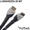 CAVO HDMI MASCHIO / HDMI MASCHIO VERSIONE 2.0 3D 4K 60HZ LUNGHEZZA 20 Mt. AA14320PRO VULTECH BLISTER