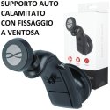 SUPPORTO AUTO UNIVERSALE MAGNETICO CON FISSAGGIO A VENTOSA E ROTAZIONE 360° COLORE NERO