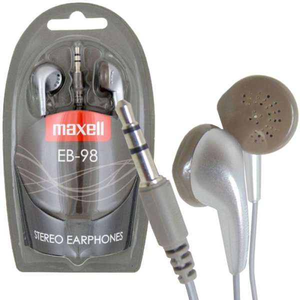 AURICOLARE STEREO per MP3 E MP4 CON JACK 3,5 mm COLORE SILVER EB-98S 190429 STEREO EAR BUDS MAXELL BLISTER