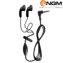 AURICOLARE STEREO con CONNETTORE JACK 3,5mm - TASTO GESTIONE CHIAMATA E CLIP DI FISSAGGIO NERO ORIGINALE NGM HI-20B BULK