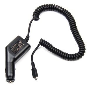 CARICATORE AUTO 500mAh CON CONNETTORE MICRO USB - CAVO A SPIRALE NERO ASY-18083-001 BLACKBERRY ORIGINALE IN BLISTER