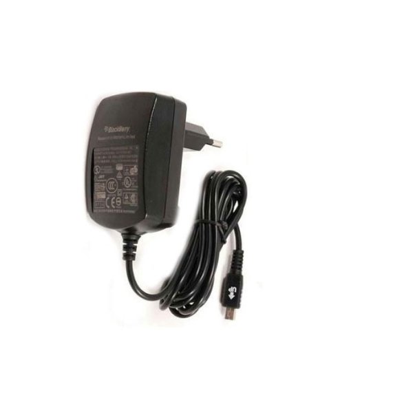 CARICATORE DA RETE 500mAh ORIGINALE BLACKBERRY CON CONNETTORE MINI USB COLORE NERO ASY-07559-001 BULK