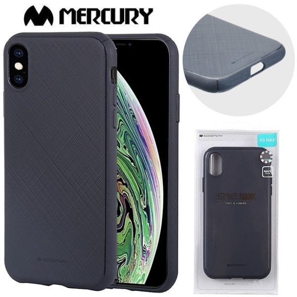 CUSTODIA per APPLE IPHONE XS MAX (6.5") IN GEL TPU SILICONE COLORE BLU ALTA QUALITA' MERCURY STYLE LUX BLISTER