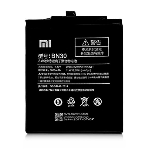 BATTERIA ORIGINALE XIAOMI BN30 per REDMI 4A - 3120 mAh LI-ION BULK