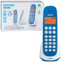 CORDLESS ECO DECT CON DISPLAY IDENTIFICATIVO CHIAMANTE, VIVAVOCE E SVEGLIA COLORE BLU E BIANCO ADARA BRONDI