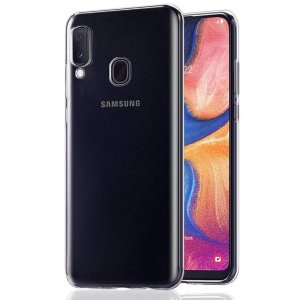 CUSTODIA per SAMSUNG GALAXY A20e (SM-A202) IN GEL TPU SILICONE TRASPARENTE