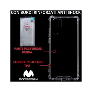 CUSTODIA per HUAWEI P30 PRO, P30 PRO NEW EDITION - PARTE POSTERIORE RIGIDA, CORNICE IN SILICONE TRASPARENTE, BORDI ANTI SHOCK