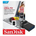 PEN DRIVE 64GB USB 3.1 MINI CON VELOCITA' IN LETTURA FINO A 130MB/s E SECUREACCESS COLORE NERO SDCZ430-064G-G46 SANDISK