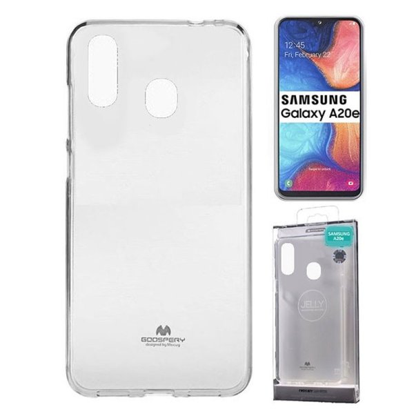 CUSTODIA per SAMSUNG GALAXY A20e (SM-A202) IN GEL TPU SILICONE TRASPARENTE ALTA QUALITA' MERCURY BLISTER