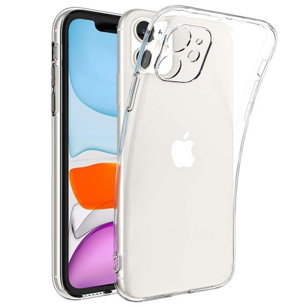 CUSTODIA per APPLE IPHONE 11 (6.1") IN GEL TPU SILICONE 2mm TRASPARENTE