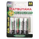 BATTERIE STILO RICARICABILI AA 2800mAh CONFEZIONE DA 4PZ MATSUYAMA HZ002 BLISTER