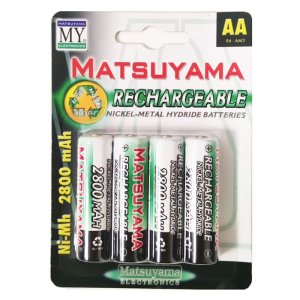 BATTERIE STILO RICARICABILI AA 2800mAh CONFEZIONE DA 4PZ MATSUYAMA HZ002 BLISTER