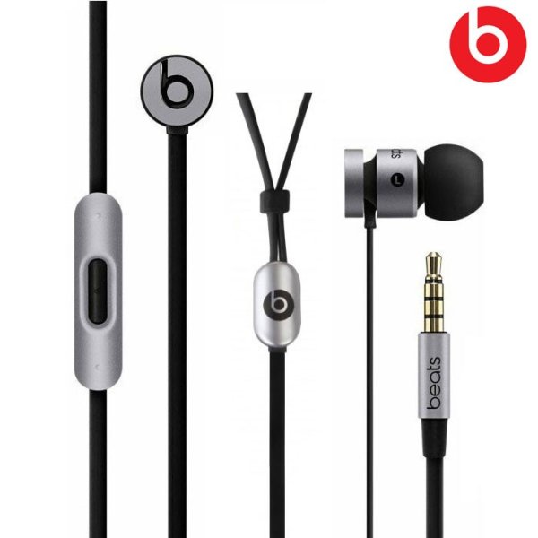 AURICOLARE STEREO con CONNETTORE JACK 3,5mm - GOMMINI, MICROFONO E TASTO DI RISPOSTA COLORE GRIGIO E NERO BEATS IN BULK