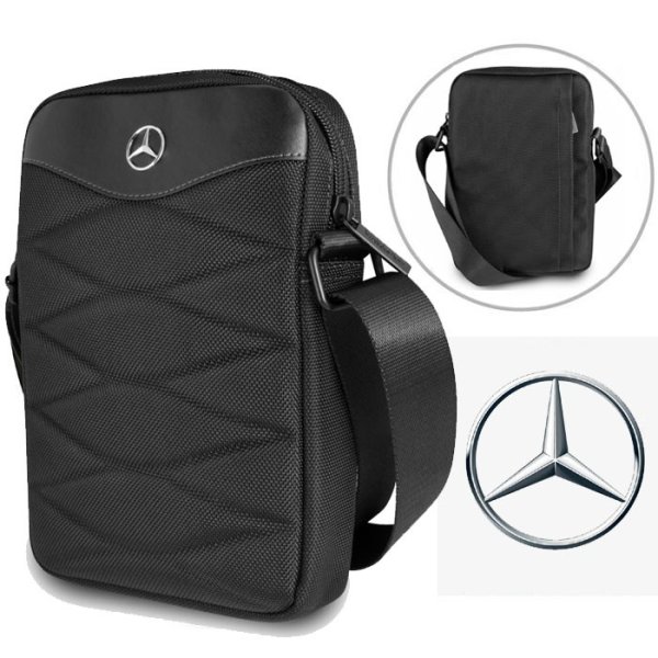 CUSTODIA/BORSA UNIVERSALE IN TESSUTO per TABLET E NETBOOK FINO A 10" CON TRACOLLA REGOLABILE E LOGO MERCEDES COLORE NERO