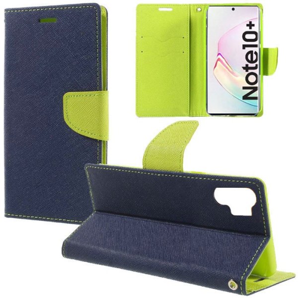 CUSTODIA per SAMSUNG GALAXY NOTE 10+ (SM-N975), NOTE 10+ 5G (SM-N976) - FLIP ORIZZONTALE CON STAND E INTERNO IN TPU COLORE BLU