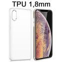 CUSTODIA per APPLE IPHONE X, IPHONE XS (5.8") IN GEL TPU SILICONE 1,8mm TRASPARENTE