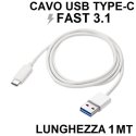 CAVO USB TYPE-C 3.1 FAST - LUNGHEZZA 1 MT COLORE BIANCO