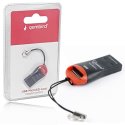 MINI LETTORE DI MEMORIE USB 2.0 FD2-MSD-3 per SCHEDE MICRO SD E MICRO SDHC FINO A 32GB COLORE NERO E ROSSO GEMBIRD