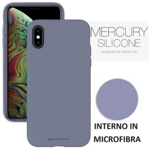 CUSTODIA per APPLE IPHONE X, IPHONE XS (5.8") IN SILICONE SOFT TOUCH CON INTERNO IN MICROFIBRA LAVANDA ALTA QUALITA' MERCURY