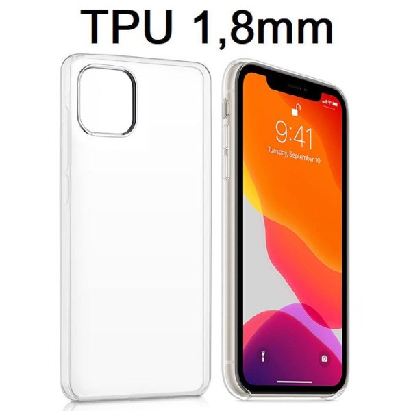 CUSTODIA per APPLE IPHONE 11 PRO (5.8") IN GEL TPU SILICONE 1,8mm TRASPARENTE