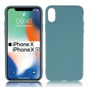 CUSTODIA per APPLE IPHONE X, IPHONE XS (5.8") IN GEL TPU SILICONE SLIM COLORE PETROLIO SATINATO