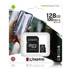 MEMORY CARD MICRO SDXC U1 A1 128GB + ADATTATORE CLASSE 10 VELOCITA' IN LETTURA FINO A 100MB/s FULL HD SDCS2/128GB KINGSTON