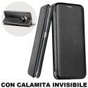 CUSTODIA per LG K40S - FLIP ORIZZONTALE SIMILPELLE CON CHIUSURA MAGNETICA INVISIBILE ED INTERNO IN TPU COLORE NERO