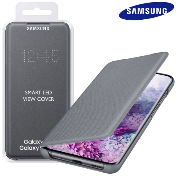 CUSTODIA ORIGINALE SAMSUNG LED VIEW COVER EF-NG985PJEGEU per GALAXY S20 PLUS (G985) - CON DISPLAY A LED PER NOTIFICHE GRIGIO