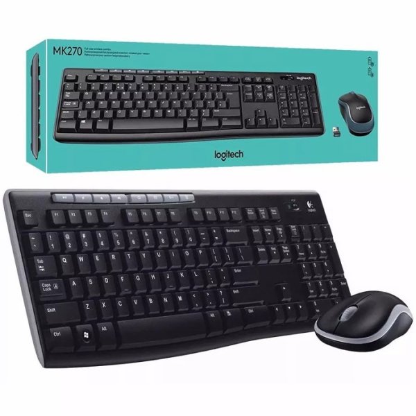 KIT TASTIERA MULTIMEDIALE + MOUSE OTTICO WIRELESS 2.4 Ghz MK270 CON DISTANZA DI FUNZIONAMENTO 10MT 920-004512 LOGITECH