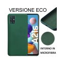 CUSTODIA per SAMSUNG GALAXY A21s (SM-A217) - IN SILICONE EFFETTO SOFT TOUCH ED INTERNO IN MICROFIBRA VERDE VERSIONE ECONOMICA