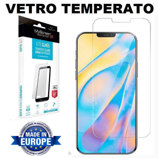 PELLICOLA per APPLE IPHONE 12 MINI (5.4") - PROTEGGI DISPLAY IN VETRO TEMPERATO 9H 0,33mm MYSCREEN LITE BLISTER