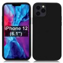 CUSTODIA per APPLE IPHONE 12, IPHONE 12 PRO (6.1") IN GEL TPU SILICONE SLIM COLORE NERO SATINATO