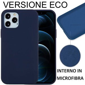 CUSTODIA per APPLE IPHONE 12, IPHONE 12 PRO IN SILICONE CON EFFETTO SOFT TOUCH ED INTERNO IN MICROFIBRA BLU VERSIONE ECONOMICA