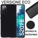 CUSTODIA per SAMSUNG GALAXY S20 FE (LTE/5G), S20 LITE IN SILICONE SOFT TOUCH ED INTERNO IN MICROFIBRA NERO VERSIONE ECONOMICA