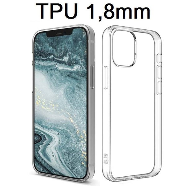 CUSTODIA per APPLE IPHONE 12 PRO MAX (6.7") IN GEL TPU SILICONE 1,8mm TRASPARENTE