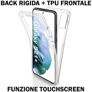 CUSTODIA per SAMSUNG GALAXY S21 PLUS 5G (SM-G996B) CON PARTE POSTERIORE RIGIDA + PARTE FRONTALE IN TPU SILICONE TRASPARENTE