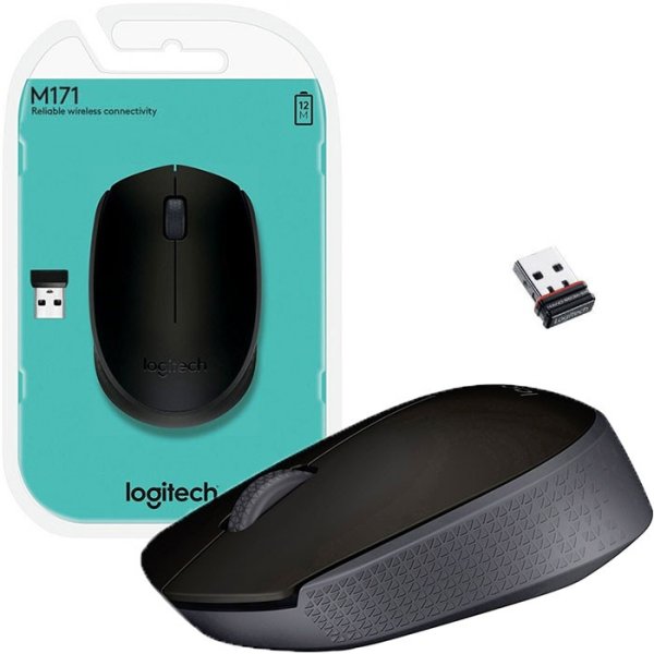 MOUSE OTTICO WIRELESS 2.4GHz USB CON RAGGIO DI AZIONE 10 METRI  910-004424 NERO M171 LOGITECH BLISTER