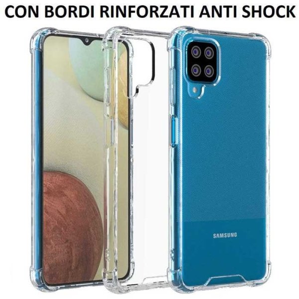 CUSTODIA per SAMSUNG GALAXY A12 (A125F), M12 (M127F) IN GEL TPU SILICONE TRASPARENTE SLIM 0,5mm CON BORDI RINFORZATI ANTI SHOCK