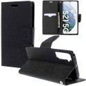 CUSTODIA per SAMSUNG GALAXY S21 5G (SM-G991B) - FLIP ORIZZONTALE CON STAND, INTERNO IN TPU SILICONE E PORTA CARTE COLORE NERO