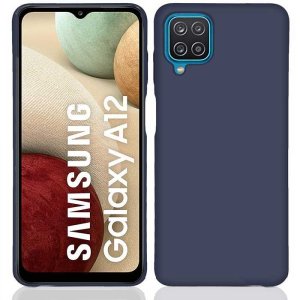 CUSTODIA per SAMSUNG GALAXY A12 (SM-A125F), GALAXY M12 (SM-M127) IN GEL TPU SILICONE SLIM COLORE BLU SATINATO