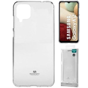 CUSTODIA per SAMSUNG GALAXY A12 (A125F), M12 (M127) IN GEL TPU SILICONE TRASPARENTE ALTA QUALITA' MERCURY BLISTER