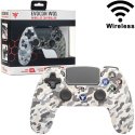 JOYSTICK WIRELESS PER PLAYSTATION 4 E PC CON RAGGIO D'AZIONE FINO A 10 MT E DOPPIA VIBRAZIONE FANTASIA MILITARE ITEK BLISTER