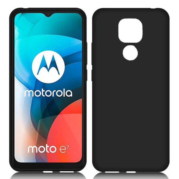 CUSTODIA per MOTOROLA MOTO E7, MOTO E7i - IN GEL TPU SILICONE SLIM COLORE NERO SATINATO